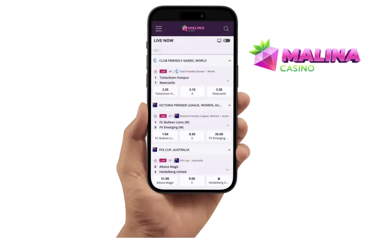 Malina Casino App Screenshot